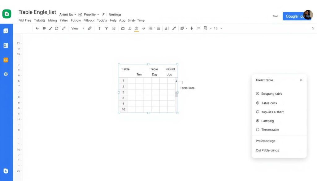 cara membuat tabel di google docs