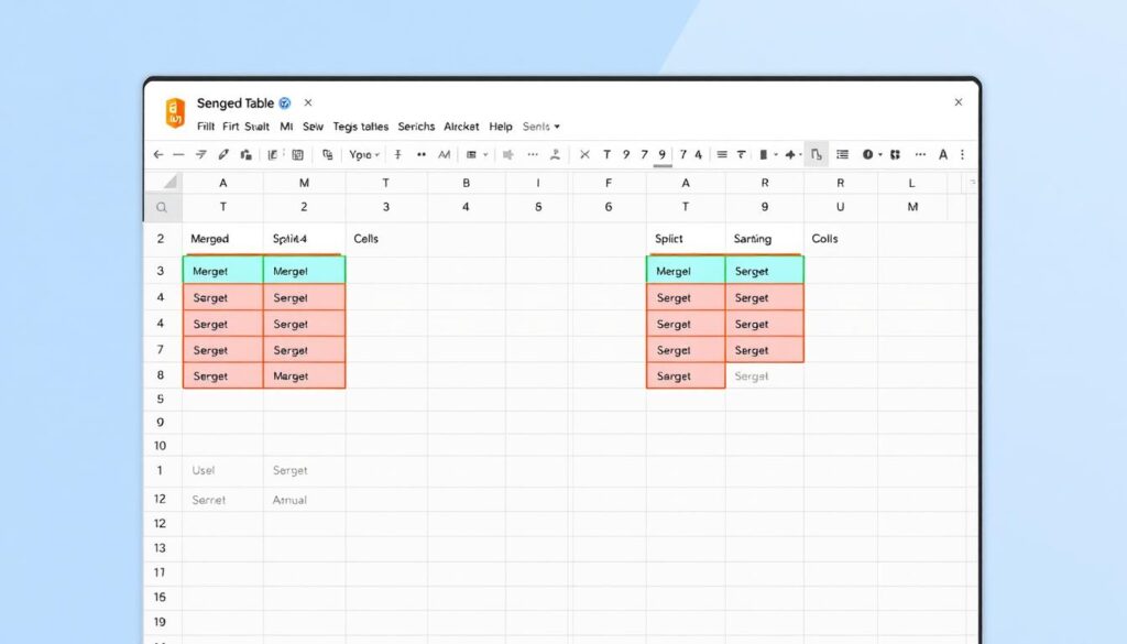 menyatukan dan memecah sel tabel google docs